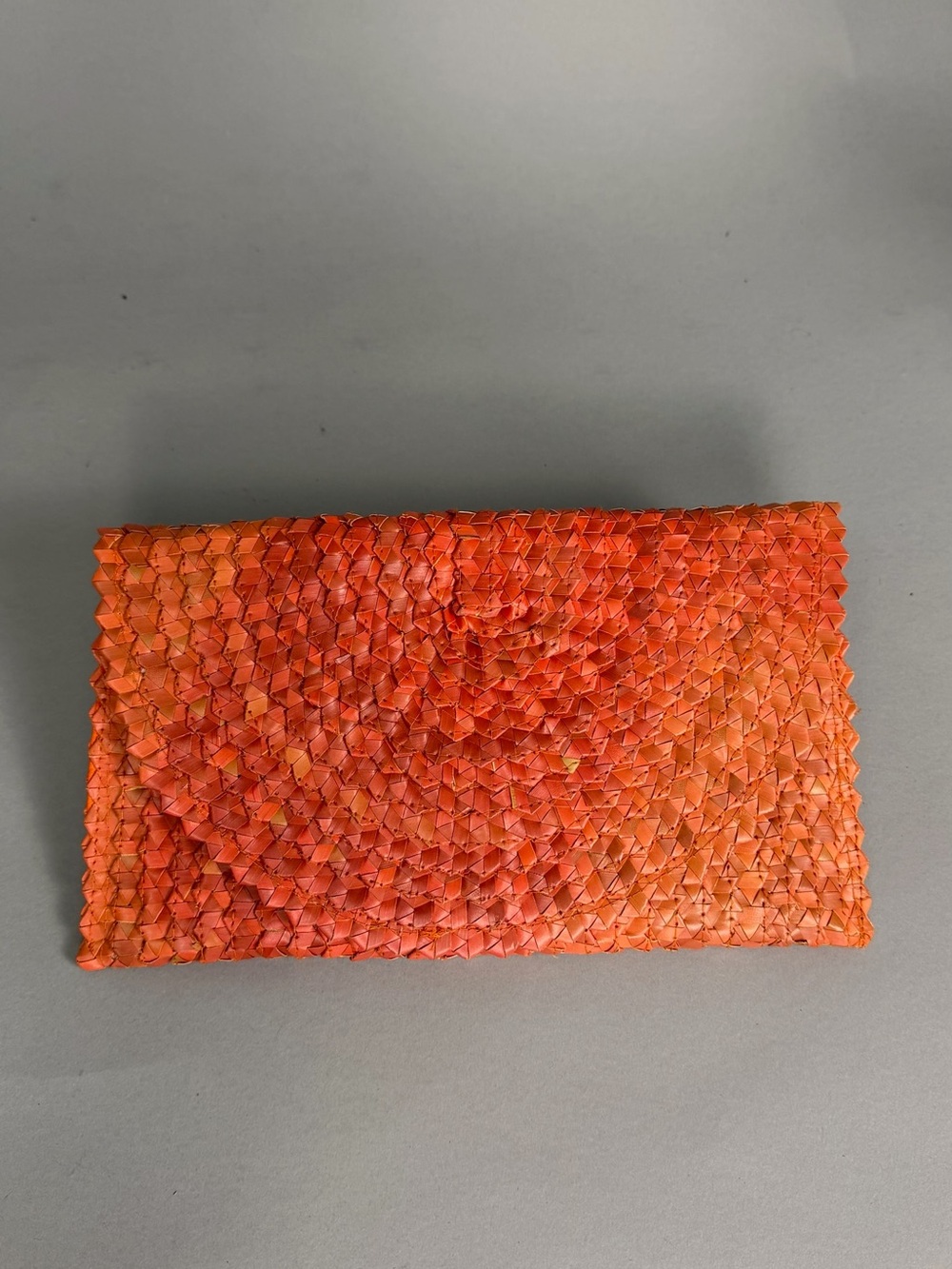 Orange Woven Clutch Bag - Unbranded